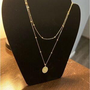 18k gold plated double chain necklace #goldplated #gift  #necklace #affordable